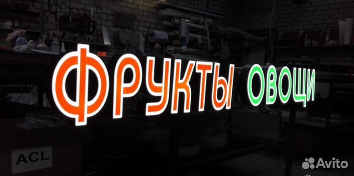 Вывеска овощи фрукты