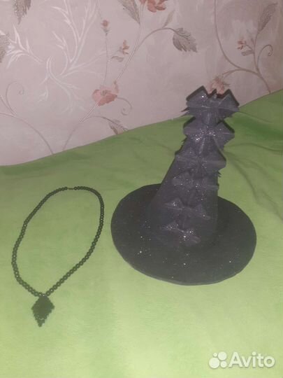 Набор на хэллоуин из ожерелье и шляпы ведьмы