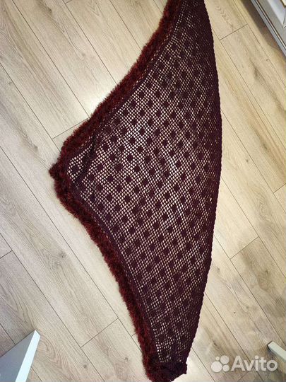 Платок шаль бордовый