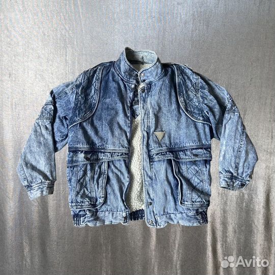 Бомбер из вареной джинсы винтаж