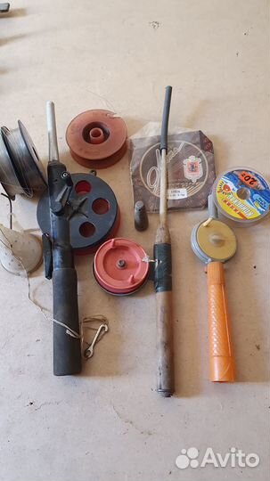 Зимние удочки СССР, грузила, лески, кормушка