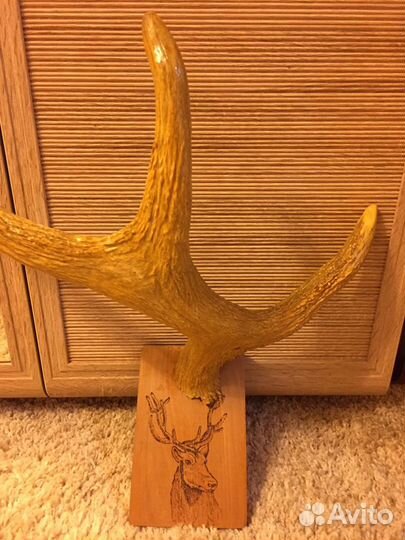 Рога оленя - вешалка интерьерная