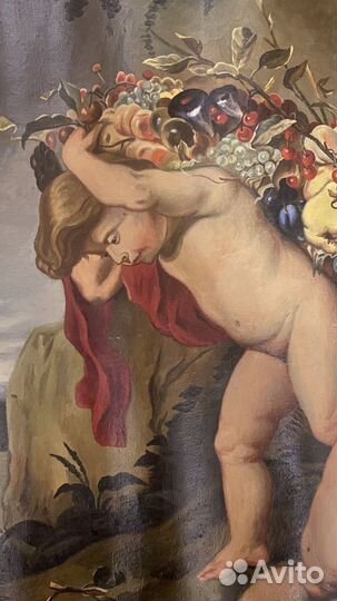 Картина маслом на холсте старинная