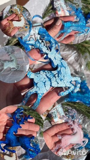 Елочные игрушки из эпоксидной смолы