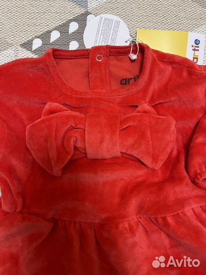 Нарядное бархатное платье 92 новое