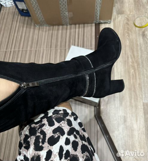 Зимние женские сапоги 38 натуральная замша