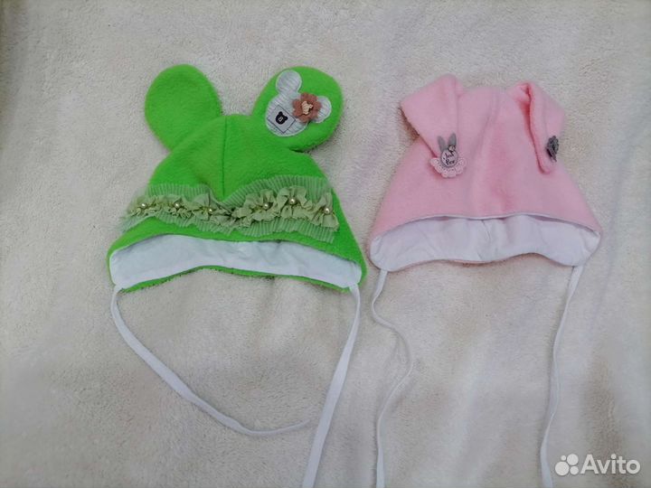 Шапка детская для девочки до 4х месяцев