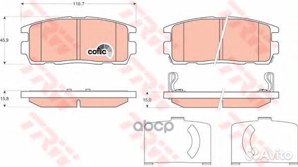 Колодки тормозные дисковые зад GDB1716 TRW