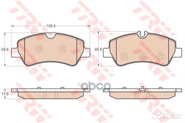 Колодки тормозные дисковые зад GDB1968 TRW