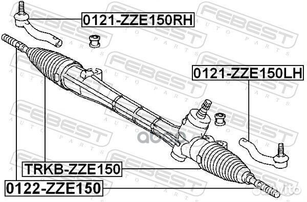 Наконечник рулевой левый 0121ZZE150LH Febest