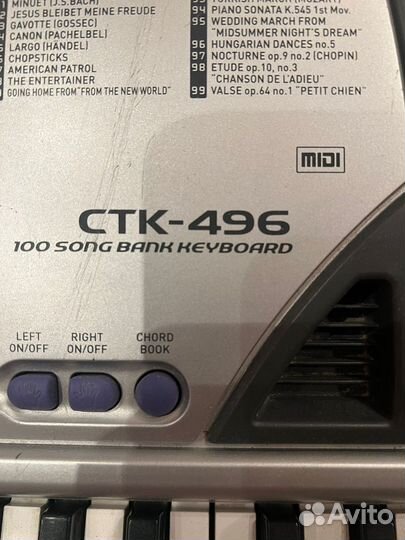 Синтезатор casio CTK-496