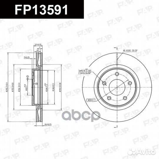 Тормозной диск FP13591 FAP