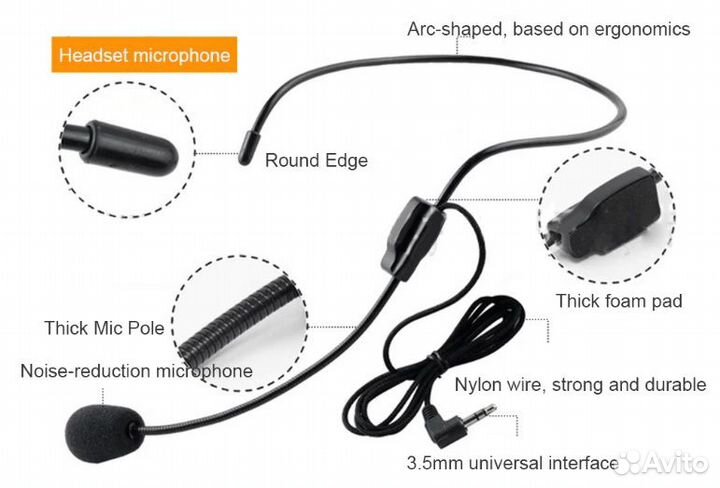 Головная гарнитура для громкоговорителя, мегафона