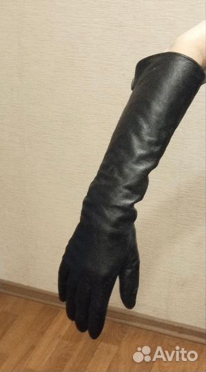 Перчатки женские длинные черные