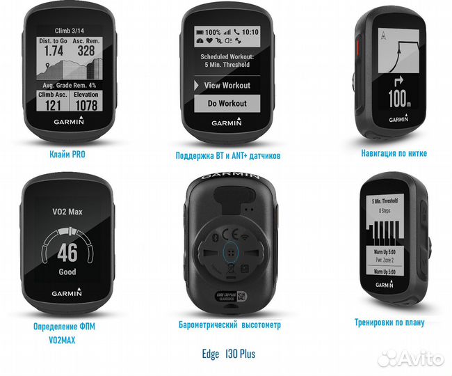 Велокомпьютер Garmin Edge 130 Plus Strava
