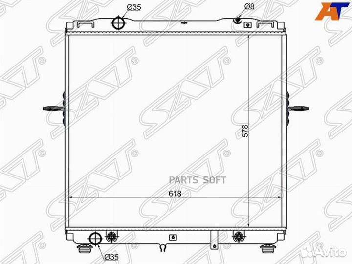 Радиатор охлаждения Киа Соренто 2.4/3.5 2002