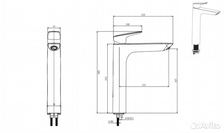 Смеситель для раковины Aquatek Вега AQ1004CR хром