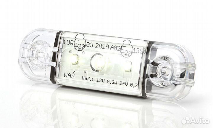 Фонарь габаритный белый 3LED 12V-24V (Ф0108362)