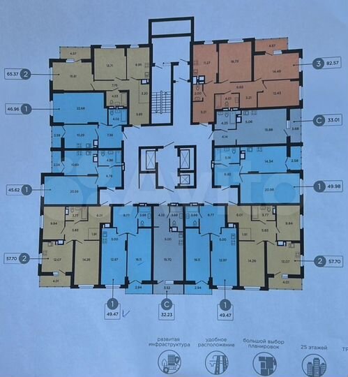 1-к. квартира, 42,5 м², 6/25 эт.