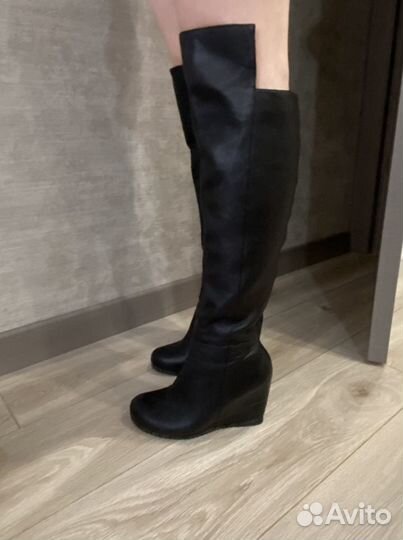 Ботфорты сапоги кожаные