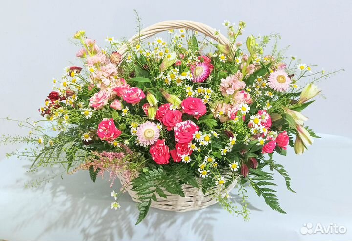 Корзина цветов Ромашки для мамы