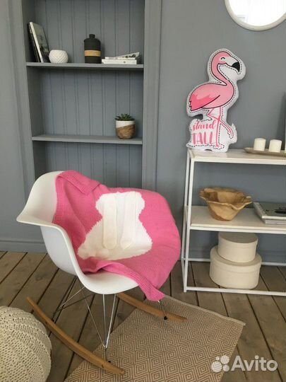 Плед вязаный, зайчик