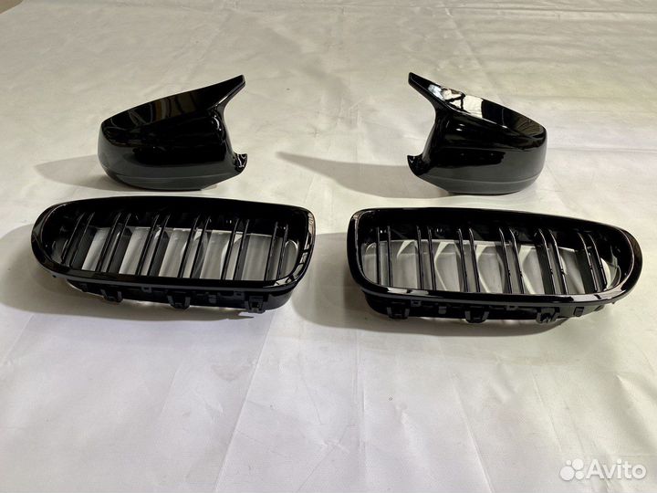 Крышки зеркал+Решетка радиатора BMW 5 F10 дорест