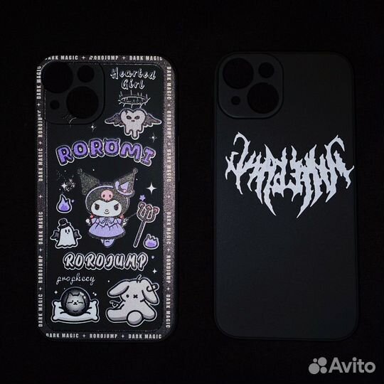 Чехлы iPhone 14 комплект Куроми софт гранж дрейн