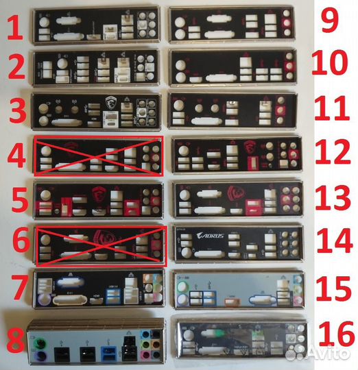 Заглушки для материнских плат (I/O Shield)