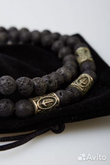 Двойной браслет из натуральных камней