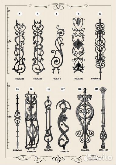 Балясины чугунные, каслинское литье