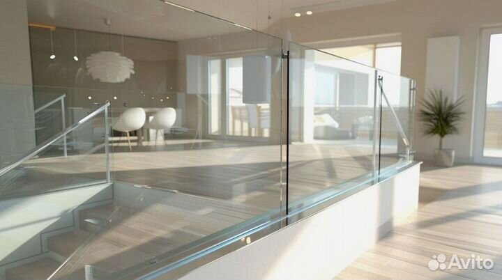 Ограждения для лестниц из тонированного стекла