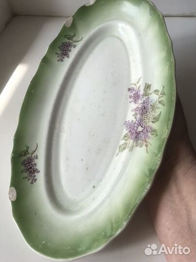 Блюдо фарфор, Н.К.М.П винтаж 1934г