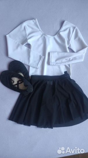 Купальник гимнастика танцы юбка балетки 116-122