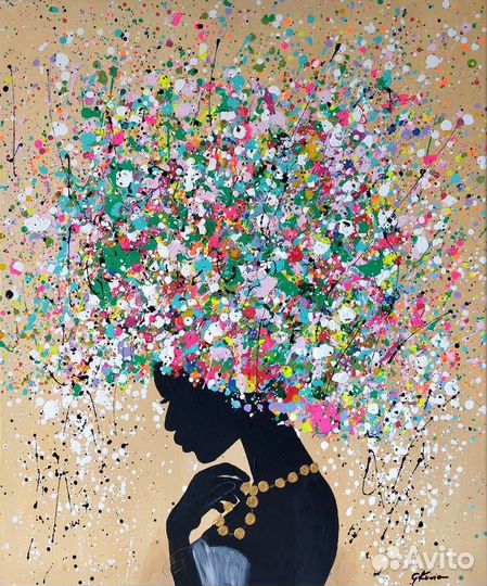 Уникальная картина маслом Африканка