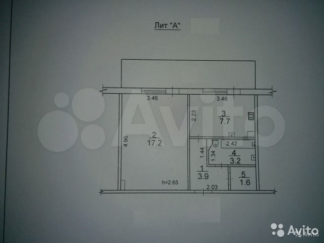 1-к. квартира, 43,7 м², 3/5 эт.
