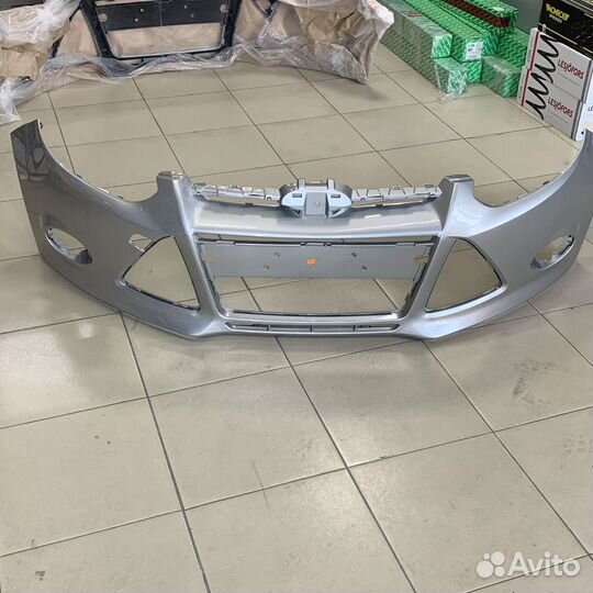 Бампер ford focus 3 серебристый