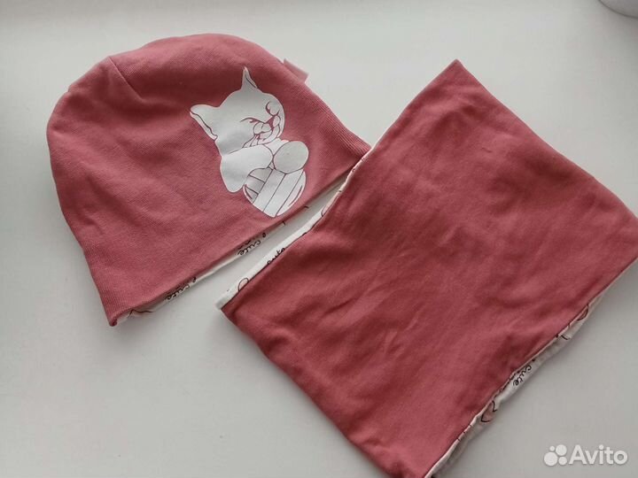 Комплект шапка и снуд на девочку,весна