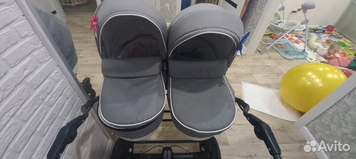 Коляска для двойни 3 в 1,mikado duet goldstar