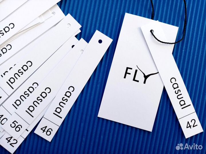 Этикетка картонная с размерником бирка