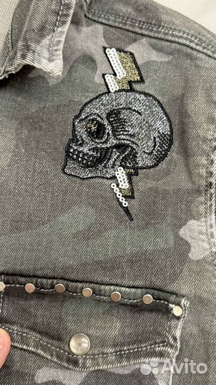 Джинсовая рубашка хаки франция 42-44