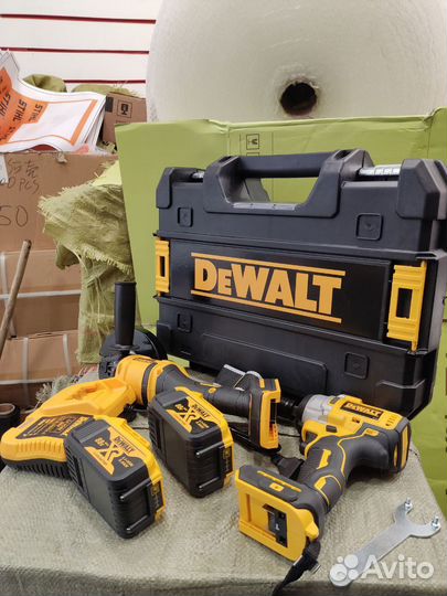 Набор DeWalt 2в1: Гайковерт 330 Нм + Болгарка 125 мм, 21V, 2 АКБ