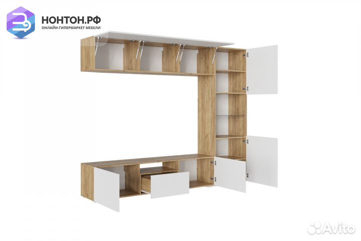 Стенка Стенфорд дуб крафт золотой / матовая белый