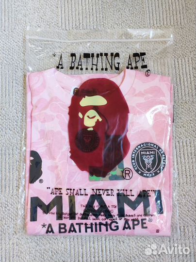 Bape inter miami футболка розовая