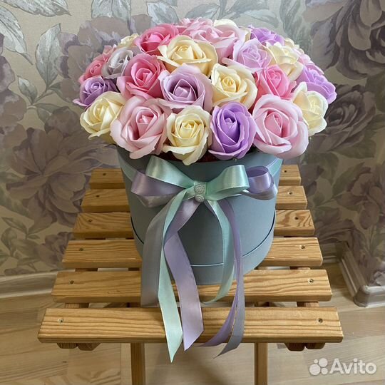 Букеты из мыльных цветов пенных роз