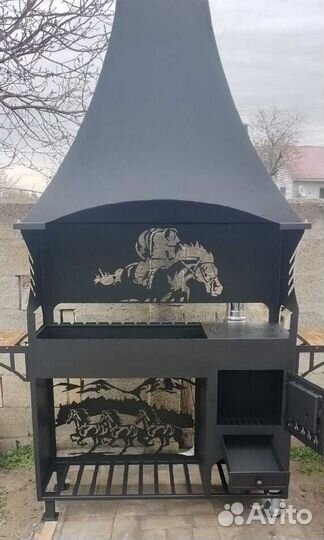 Мангал с печью под казан