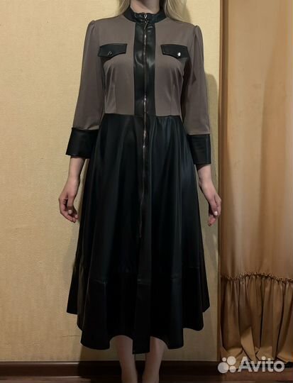 Экокожа платье