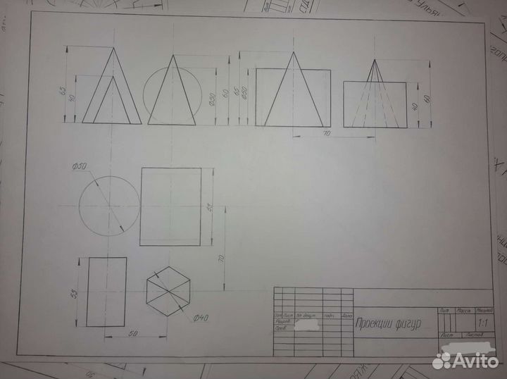 Чертежи от руки карандаш, 3D модели, чертежи
