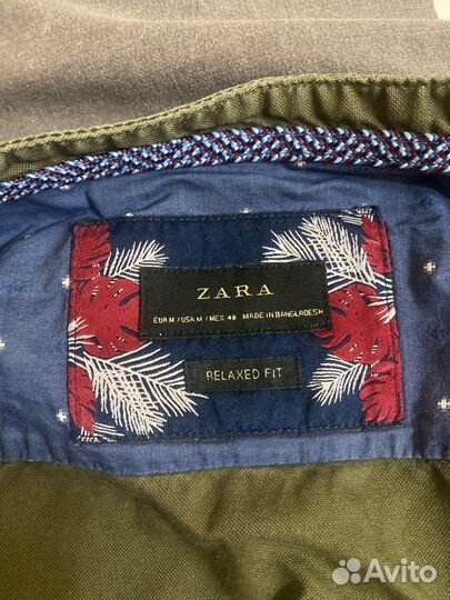 Рубашка болотного цвета zara, size M