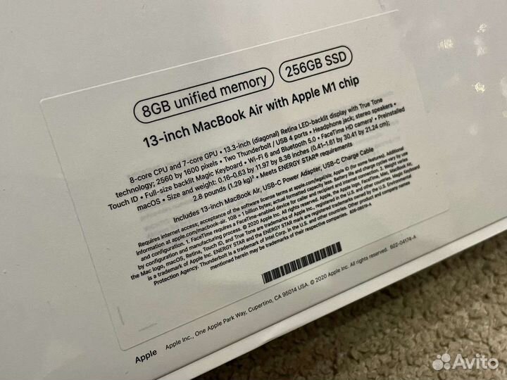 Apple Macbook Air M1 8/256Gb (все цвета) новые